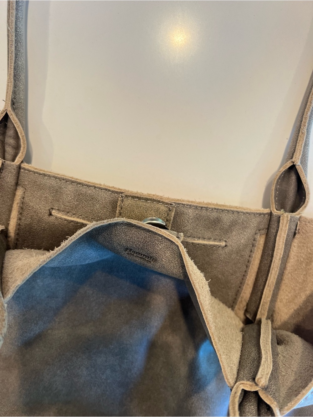 Women's Taupe Stud-Trim Tote Bag - Picture 4 of 4